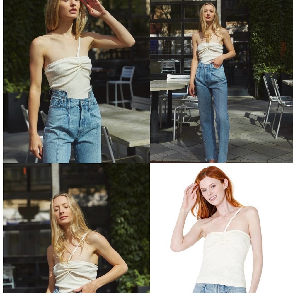 AGOLDE Lola Gathered Front Tank
In Paste Stylish Cream Top size S NWOT $88